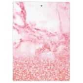 Chic Pink Elegant Roos Gold Glitter Marble Klembord (Achterkant)