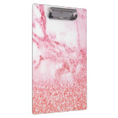 Chic Pink Elegant Roos Gold Glitter Marble Klembord (Rechts)