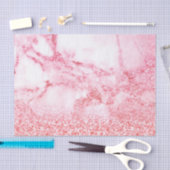 Chic Pink Elegant Roos Gold Glitter Marble Tissuepapier (Craft)