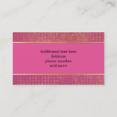 Chic Pink en Gold Cupcake Visitekaartje (Achterkant)