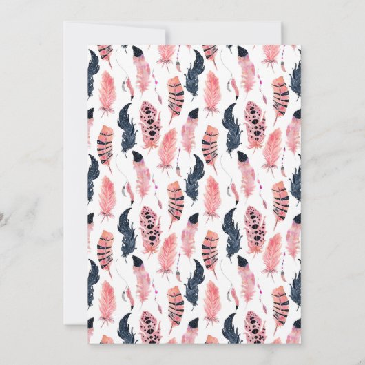 Chic Pink Flamingo Uitnodiging van het Pensioenfee (Achterkant)