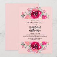 Chic Pink Floral Engagement Party