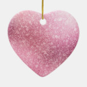 Chic Pink Floral Lace Keramisch Ornament (Achterkant)