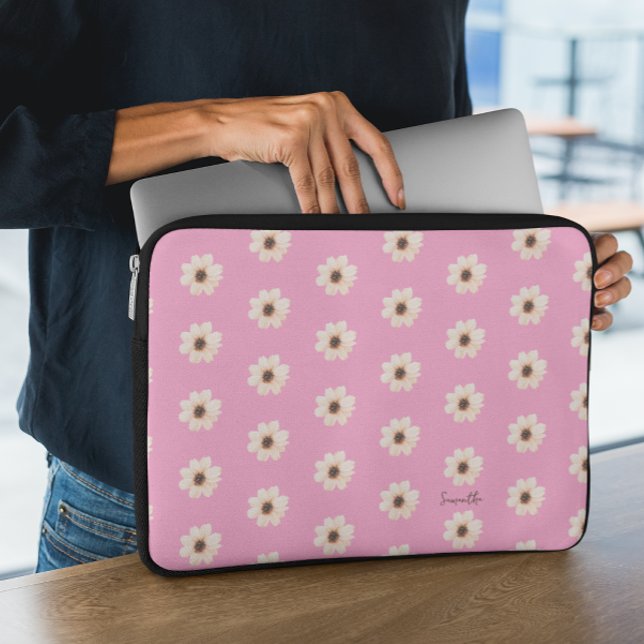 Chic Pink Floral Laptop Sleeve (Creator heeft geüpload)