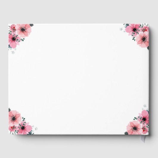 Chic Pink Flower Cross First Heilige Communistisch Gastenboek (Achterkant)