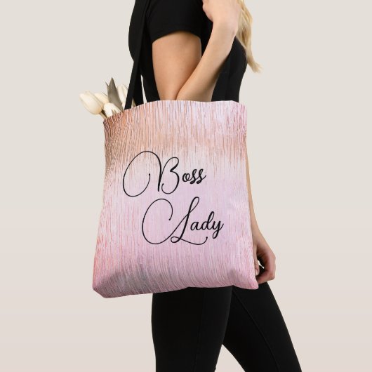 Chic Pink Frosted Glass Boss Lady Canvas tas (Dichtbij)