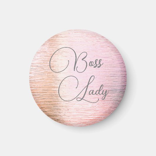 Chic Pink Frosted Glass Boss Lady Magneet (Voorkant)