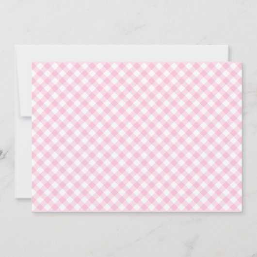 Chic Pink Gingham Pattern Notitiekaartje (Achterkant)