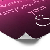 Chic Pink Glitter Sparkle Motivatie Luxe Poster (Hoek)