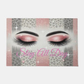 Chic Pink Glitter Wimpers Deurmat (Voorkant)