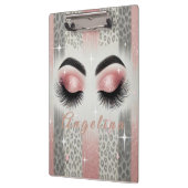 Chic Pink Glitter Wimpers Klembord (Links)