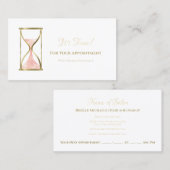 Chic Pink Glitz Horglass Beauté Salon Rendez-vous (Devant / Derrière)