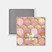 Chic Pink Gold Glam Circles Magneet (Voorkant / Achterkant)