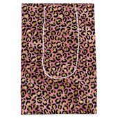 Chic Pink Gold Leopard Pattern Baby shower Gift Medium Cadeauzakje (Achterkant)
