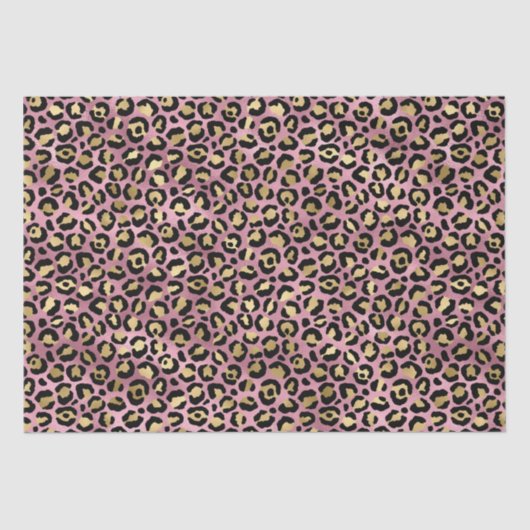 Chic Pink Gold Leopard Pattern Baby shower Gift Tissuepapier (Voorkant)