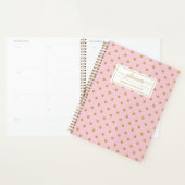Chic Pink Gold Polka Dots Pattern Planner (Display)