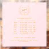 Chic Pink Gold Wreath Bakery Logo | Openingstijden Raamsticker (Vel 2)