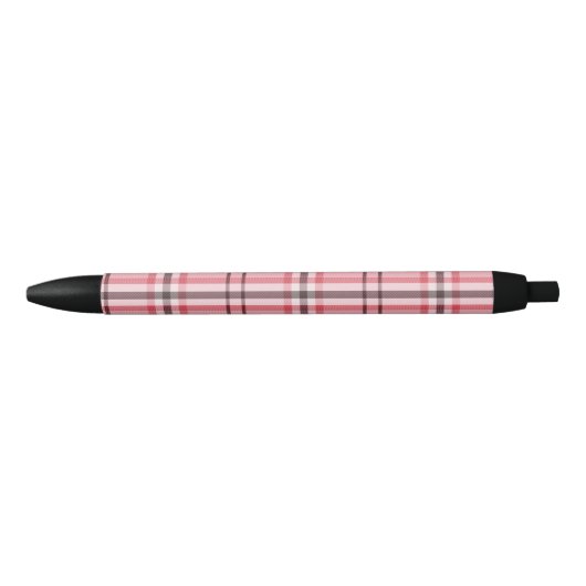 Chic Pink & Grey Plays Mode Patroon Zwarte Inkt Pen (Voorkant)
