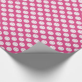 Chic Pink Happy Faces Verjaardag Cadeaupapier (Hoek)