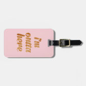 Chic Pink ik ben hier Bagagelabel (Voorkant horizontaal)