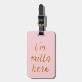 Chic Pink ik ben hier Bagagelabel