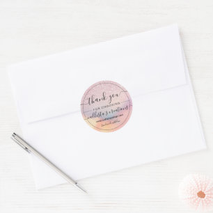 Chic Pink Iridescent Holographic Hartelijk dank Ronde Sticker