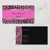Chic Pink Jaguar Print Visitekaartje (Voorkant / Achterkant)