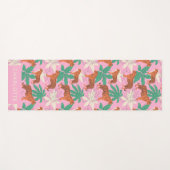 Chic Pink Orange Tiger Jungle Personalized Name Yogamat (Voorkant (horizontaal))