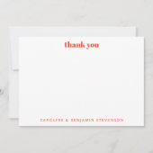 Chic Pink Oranje Checkerboard Aangepast Bedankkaart (Voorkant)