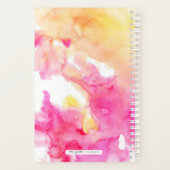 Chic Pink & Oranje Ombre Waterverf Monogram Planner (Achterkant)