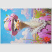 Chic Pink Ostrich Art Whimsical Spring Tissuepapier (Voorkant)