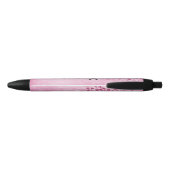 Chic Pink Paris Eiffel Tower Mode Zwarte Inkt Pen (Achterkant)