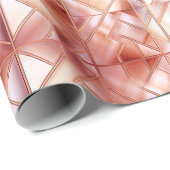 Chic Pink Pearl Roos Gold Abstract Cadeaupapier (Rol Hoek)