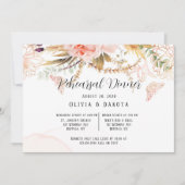 Chic Pink Peony Butterfly repesal Dinner Kaart (Voorkant)