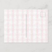 Chic Pink Plaid Stripes Bunnies in een mand Pasen Briefkaart (Achterkant)
