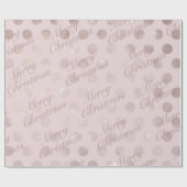 Chic Pink Polka Dot Merry kerst Cadeaupapier (Vlak)