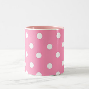 Chic Pink Polka-punten Tweekleurige Koffiemok
