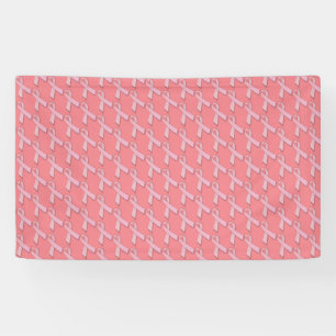 Chic Pink Ribbons Breast Cancer Bewustheid Spandoek