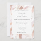 Chic Pink Rose Abstract Wedding Kaart (Voorkant)