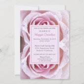 Chic Pink Rose's Bridal Shower Uitnodiging (Voorkant)