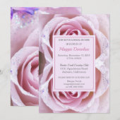 Chic Pink Rose's Bridal Shower Uitnodiging (Voorkant / Achterkant)
