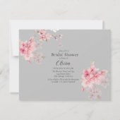 Chic Pink Sakura Flowers op grijs Vrijgezellenfees Kaart (Voorkant)