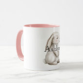 Chic Pink Schattige Bunny Mok (Voorkant links)