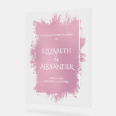 Chic Pink Splash Wedding Welkom Acryl Bord (Hoek)