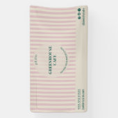 Chic Pink Stripes Simple Bakery Name Event Spandoek (Verticaal)