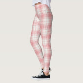 Chic Pink Tartan Leggings - Casual Gift for Her (Gauche)