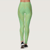 Chic Pistache Groene Diamanten Patroon Leggings (Achterkant)