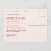 Chic Plaid Kerst Custom 4 Foto Collage Rood Feestdagenkaart (Achterkant)