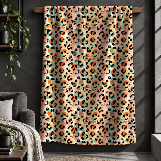 Chic Plaid Léopard Imprimé Multicolore Couverture