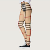 Chic Plaid Warm Tan Base Crisp Wit Zwart Bruin Leggings (Links)